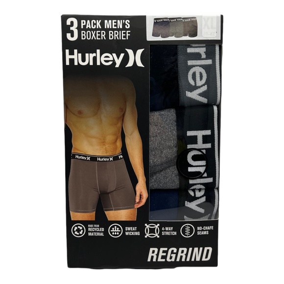 Hurley Men's Boxer Brief 3pk Regrind - Picture 1 of 3